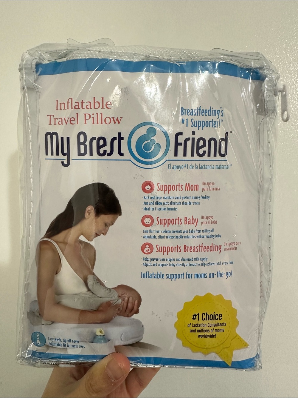 My Brest Friend Inflatable Travel Nursing Pillow Breastfeeding Support NWT